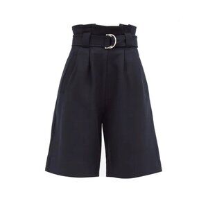 Ganni Wool Paperbag Waist Bermuda Shorts, size 40 (fits like size 8)